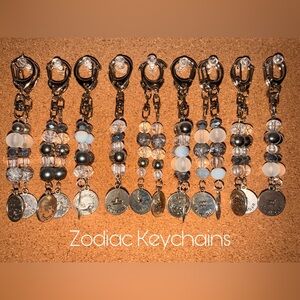 Silver Zodiac Keychain